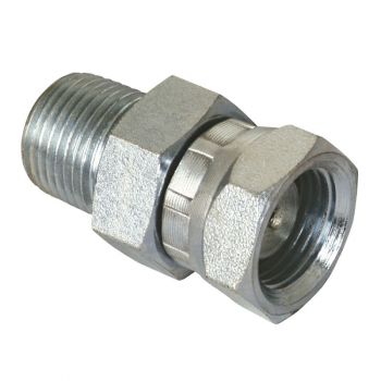 Style 1404 3/8" Male Pipe Thread x 3/8" Female Pipe Thread Swivel Hydraulic Adapter (Packaged)
