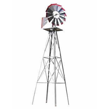 SMV 8' Silver/Red Windmill