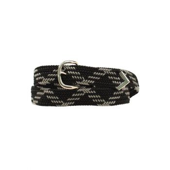 Black/Grey Machine Woven Nylon Braied Belt