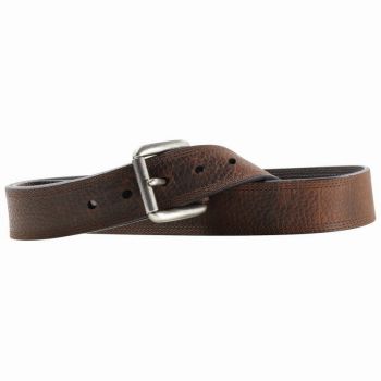 Dark Brown Triple Stitch Leather Belt