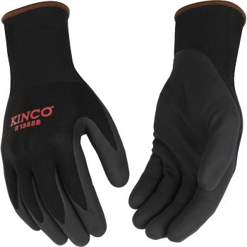 Kinko Black Nylon-Spandex Knit Shell & Micro-Foam Nitrile Palm Gloves 3PK - Medium