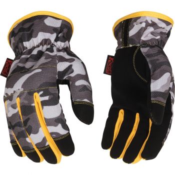 KincoPro Light-Duty Gray Camo Synthetic Gloves, Lg