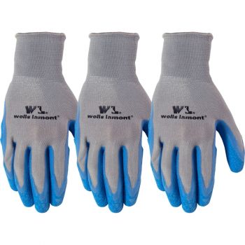 3 Pair Pack Latex Grip Work Gloves, Large (Wells Lamont 133LF)