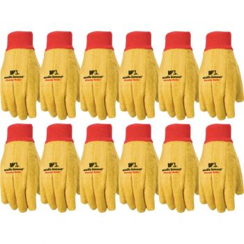 12 Pair Pack Handy Andy Cotton Fabric Chore Gloves, Standard Weight (Wells Lamont 412)