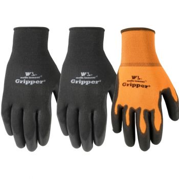 3 Pair Pack Ultimate Gripper Work Gloves with PU-Coating, Large (Wells Lamont 559LF)