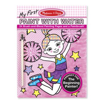 My First Paint With Water Kids' Art Pad With Paintbrush - Cheerleaders, Flowers, Fairies, and More