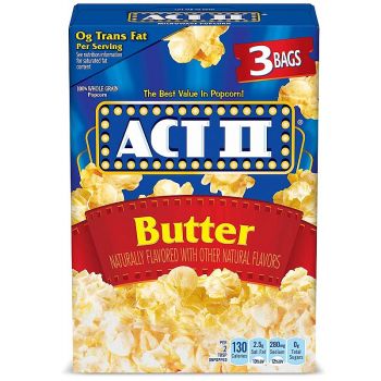 Act II Butter Microwave Popcorn, 3 Bags