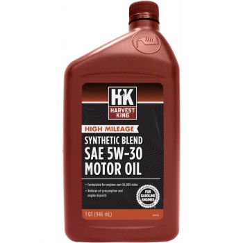Harvest King High Mileage Synthetic Blend SAE 5W-30 Motor Oil, Qt.
