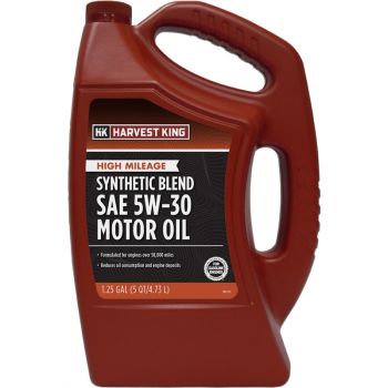 Harvest King High Mileage Synthetic Blend SAE 5W-30 Motor Oil, 5 Qt.
