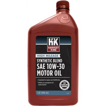 Harvest King High Mileage Synthetic Blend SAE 10W-30 Motor Oil, Qt.