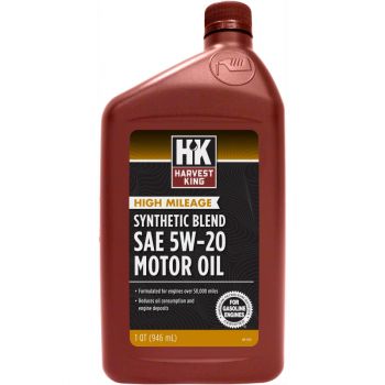 Harvest King High Mileage Synthetic Blend SAE 5W-20 Motor Oil, Qt.