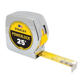 Stanley 25 Ft. x 1 In. Chrome Case PowerLock® Classic Tape Rule