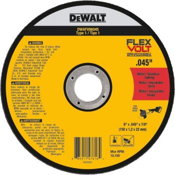 DEWALT 6 In. x .045 In. x 7/8 In. T1 FLEXVOLT Cutting Wheel