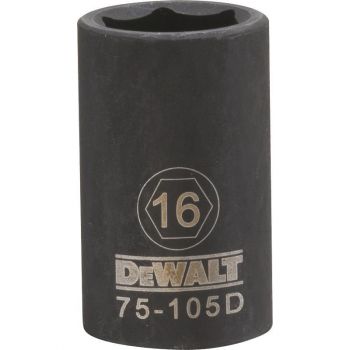 DEWALT 6 Point 1/2" Drive Impact Socket 16 MM