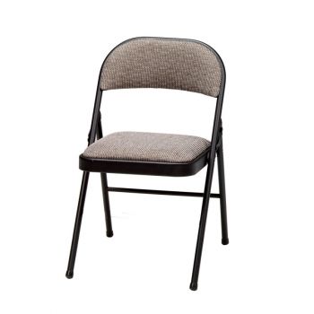 Sudden Comfort Deluxe Fabric Padded Metal Folding Chair, Black