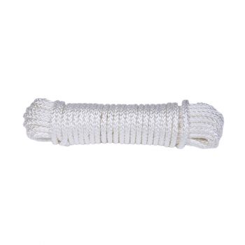 Nylon Rope, Diamond Braid, White, 5/16”x50’
