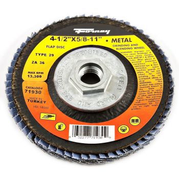 Flap Disc, Type 29, 4-1/2" x 5/8"-11, ZA36