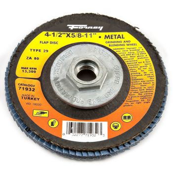 Flap Disc, Type 29, 4-1/2" x 5/8"-11, ZA80