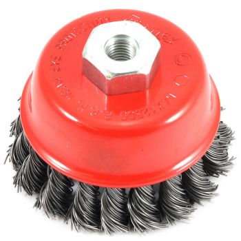 Cup Brush Knotted, 2-3/4" x .020" x M10 x 1.25 Arbor