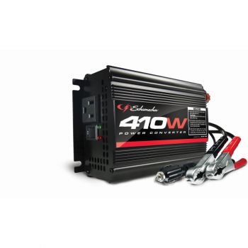 Schumacher Power Converter w/ Battery Clamps & 12V Adapter Plug, 410W