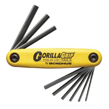 Bondhus Set 9 Hex GorillaGrip Fold-up Tools 5/64-1/4"