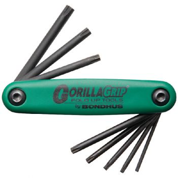 Bondhus Set 8 Torx® Tip GorillaGrip Fold-up Tools T9 - T40