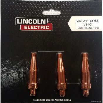 Lincoln Electric Medium-Duty Cutting Tips — 3-Pack, Acetylene-Oxygen (Victor Style), V3-101