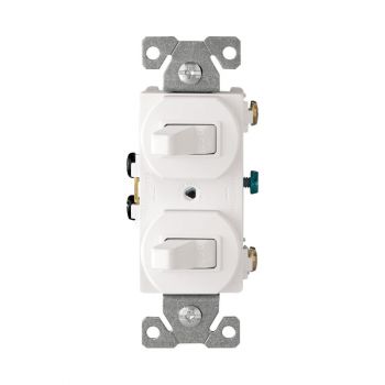Eaton Combination 2 Single Pole Switches, White