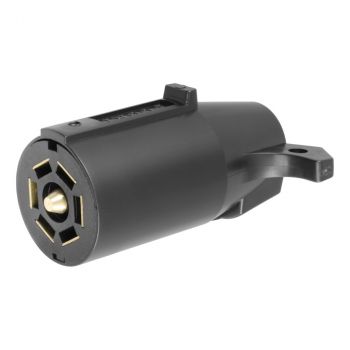 7-Way RV Blade Connector Plug (Trailer Side, Black Plastic, Packaged)
