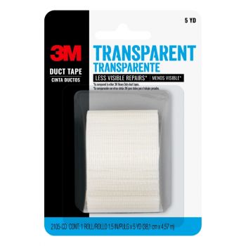 3M™ TRANSPARENT Duct Tape, 1.5” x 5 Yd