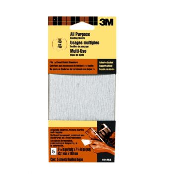 3M™ Adhesive Backed Fine Grit Sandpaper, 3.66” x 7.5”
