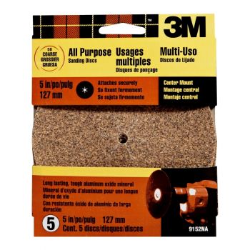 3M™ 5” Coarse 60 Grit Sanding Disc 5Pk