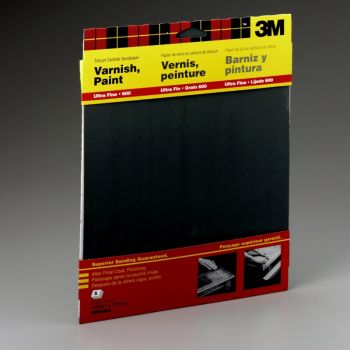 3M™ Wetordry Ultra Fine 600 Grit Waterproof Silicone Carbide Sandpaper, 9” x 11”, 5 Pk