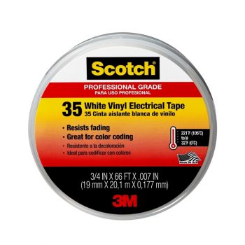 3M™ Scotch 35 Professional Electrical Tape, White ¾