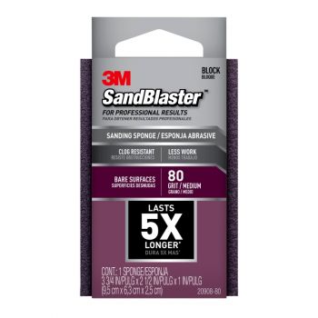 3M™ Sand Blaster Sanding Sponge, 80 Grit