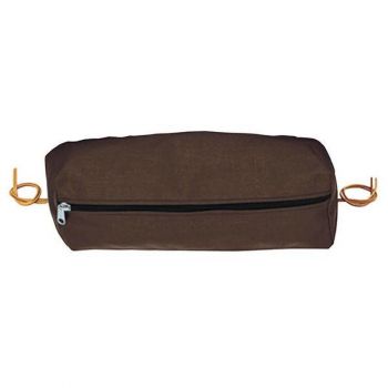 Rectangular Nylon Cantle Bag, Brown, Large
