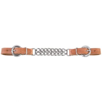 Harness Leather 4-1/2" Double Flat Link Chain Curb Strap