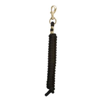 Poly Lead Rope with a Solid Brass 225 Snap, Black