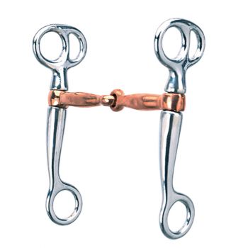 Tom Thumb Snaffle Bit with 5" Copper Plated Mouth, Chrome Plated