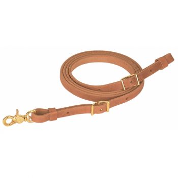 Carded Harness Leather Flat Roper Rein, 5/8