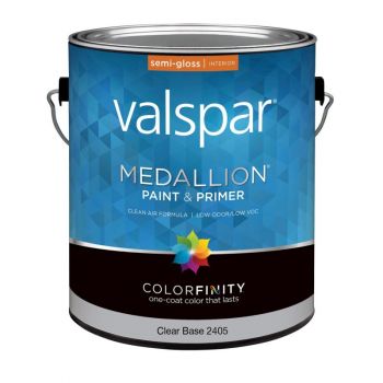Valspar Medallion Interior Paint Clear Base Semi-Gloss, Gal.