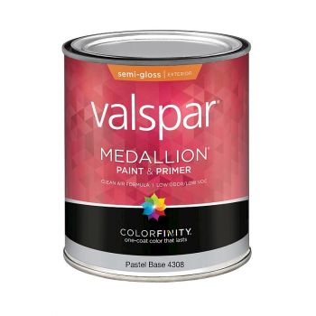 Valspar Medallion Exterior House & Trim Paint, Semi-Gloss, Pastel Base, Qt.