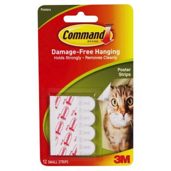 Replacement Poster Mounting Strips With Command Adhesive, 12 pk