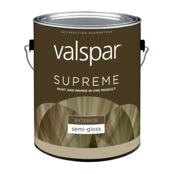 Valspar Supreme Exterior Latex House and Trim Paint, Semi-Gloss, Pastel Base, Gal.