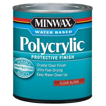Minwax Polycrylic Finish, Clear Gloss, Qt