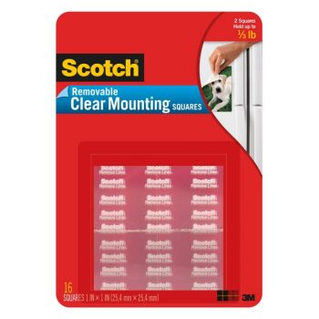 Scotch Removable Mounting Squares, Clear