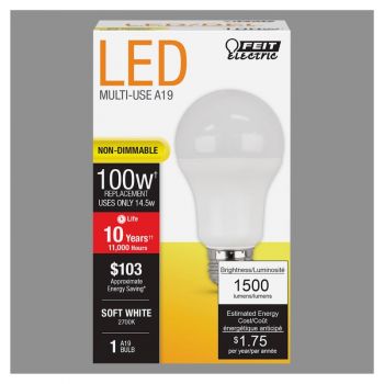 LED Bulb A19 Non Dim 27K 100W EQ