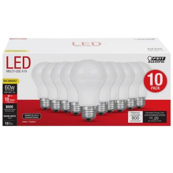 LED Bulb A19 60W 3000K Ndim