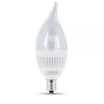 LED Bulb Clear 4.8 Watt Dimmable Chandelier Flame Top