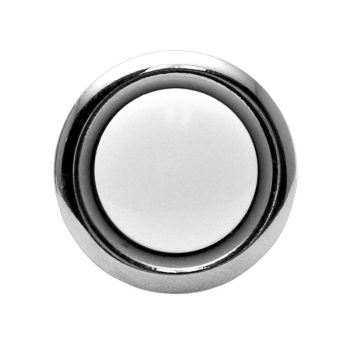 Lighted Round Wired Doorbell Button Silver Rimmed